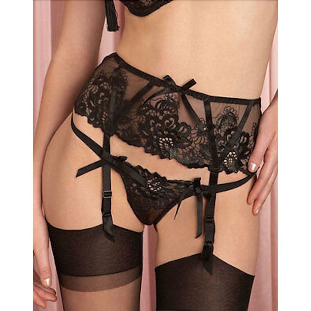 Agent Provocateur Cendrllion Black Suspender AP4 Large New